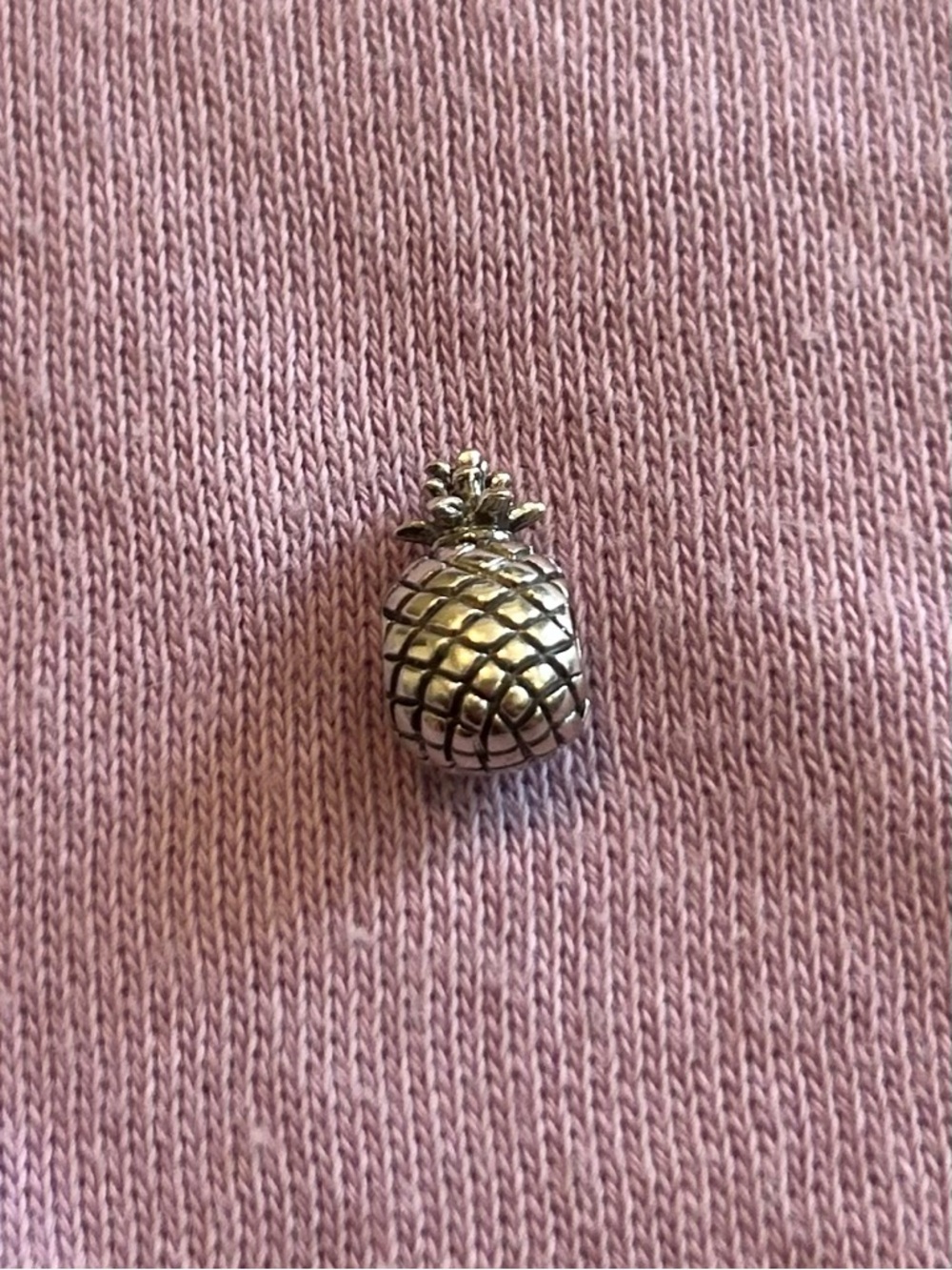 Pandora-style Pineapple Charm - Sterling silver